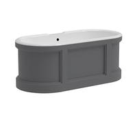 Baignoire îlot style campagne chic - Gris mat - 161L - 152 x 74 x 60 cm - CAVASO