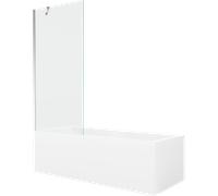 Baignoire Mexen Cubik 150 x 70 avec cabine de douche, chrome, blanc