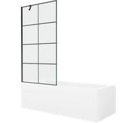 Baignoire Mexen Cubik 150 x 70 cm avec cabine de douche, design noir