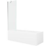 Baignoire Mexen Cubik 160 x 70 cm avec receveur de douche, chrome, blanc