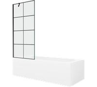 Baignoire Mexen Vega 160 x 70 cm avec 1 plan Cabine de douche, design noir