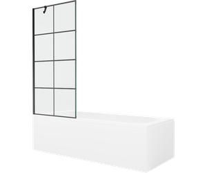 Baignoire Mexen Vega 160 x 70 cm avec 1 plan Cabine de douche, design noir