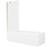 Mexen Vega baignoire rectangulaire 160 x 70 cm avec habillage et pare-baignoire 1 volet 80 cm, transparent, doré 22324 5905315205148