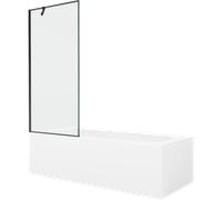 Baignoire Mexen Vega + cloison de douche, 170 x 70 cm, design noir
