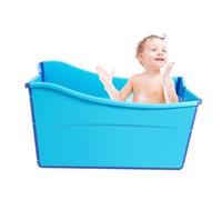 Baignoire mobile pliable, bleue, pour adulte, pour salle de bain, douche et balcon, idéale pour les petites salles de bains, pratique et portable