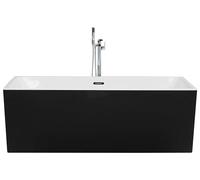 Baignoire Moderne Acrylique Autoportante Rectangulaire Système Trop-Plein Noire Rios