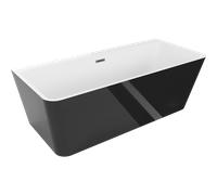 Baignoire murale Mexen Volta 170 x 75 cm, blanc/noir, gris pistolet brossé