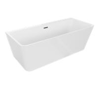 Mexen Volta baignoire autoportante murale 170 x 75 cm, blanche, trop-plein en gun gray brossé - 51131707500-66 45574 5905315378071