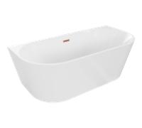 Baignoire murale ovale Mexen 170 x 80 cm blanche acrylique avec trop-plein en...