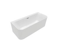 Baignoire murale semi-îlot VILLEROY & BOCH Loop & Friends avec bonde blanche et trop-plein chromé