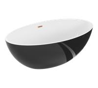 Baignoire ovale autoportante Mexen Nike 175 x 100 cm blanc/noir or rose trop-...