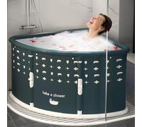 Baignoire Pliable Adulte - Baignoire Triangle Fan Pliable et Mobile, Baignoire Gonflable pour Douche/Sauna/Piscine, Portable pour Bain à Domicile et Voyage