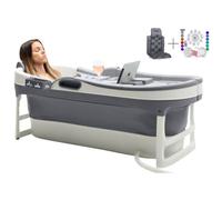 Baignoire Pliable Adulte - HelloBath® - XL, 148x63x52 cm - Portable - en polypropylène (Couleur - Gris Foncé)