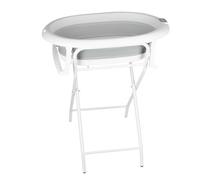 Baignoire pliable avec support antidérapant- Sécurisée et Confortable Bassine Pliable Bebe pour nouveau-nés et tout-petits,(Style 1) 85 x 47 x 85 cm - Gris