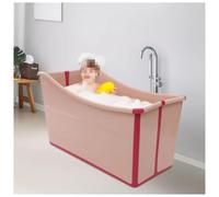 Baignoire Pliable, Baignoire Mobile Pliable, Sauna Adulte, Baignoire à Eau, Baignoire Pliante, Seau Rectangulaire, 97 x 47 x 57 cm(Color:Rose)