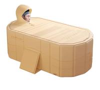 Baignoire pliable - bain à remous portable, espace pliant Saving Soaker | Prise de vidange à double vidange avec conception de baignoire spa robuste, équipement de bain confortable pour les, r