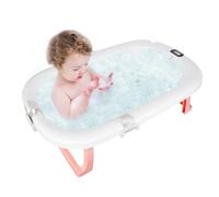 Baignoire Pliable Bébé avec Thermometre Digital,Baignoire Bebe avec Tapis de Bain Baignoire de voyage portable pour bébés et enfants de 0 à 36 mois Newborn Essentials-80 * 50 * 23-rose