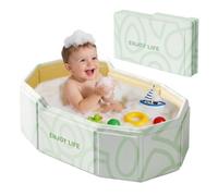 Baignoire Pliable Bébé - Baignoire Twistshake avec Dossier Haut, Adaptée aux Enfants de 0 à 8 ans Baignoire Bebe, Piscine Extérieure Portable avec Bouchon de Vidange (Vert)