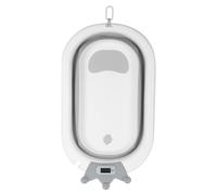 Baignoire Pliable Bébé, Bebe Baignoire et Coussin, La Baignoire Enfant Convient aux Nouveau Nés, pour Les Cadeaux de Naissance des Tout-nés, (Couronne) 43 x 18 x 86 cm - Gris