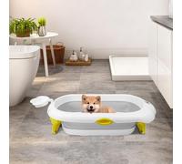 Baignoire Pliable Bébé, Bebe Baignoire et Coussin, La Baignoire Enfant Convient aux Nouveau Nés, pour Les Cadeaux de Naissance des Tout-nés, (Style 4) 97 x 52 x 24 cm - Gris