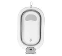 Baignoire Pliable Bébé, Bebe Baignoire et Coussin, La Baignoire Enfant Convient aux Nouveau Nés, pour Les Cadeaux de Naissance des Tout-nés, (Ours) 43 x 18 x 86 cm - Gris