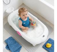 Baignoire Pliable Bébé, Bebe Baignoire et Coussin, La Baignoire Enfant Convient aux Nouveau Nés, pour Les Cadeaux de Naissance des Tout-nés, (Style 4) 97 x 52 x 24 cm - Bleu