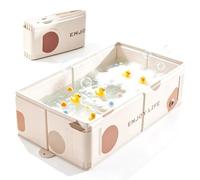 Baignoire Pliable Bébé, Grande Baignoire Pliante avec Bouchon de Vidange | Portable Multifonction Économisante Espace Compacte et Légère Facile à Nettoyer Durable 76 x 40 x 21 cm