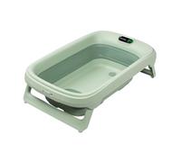 Baignoire Pliable Bébé Maxi-Cosi Indigo, 0 - 4 Ans, Baignoire Enfant Spacieuse, Thermomètre HighSense Intégré, Antidérapante, Crochet de Suspension Rétractable, Pliage à Plat, Sage Green
