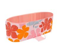 Baignoire pliable - Piscine portable pour famille - Stockage de chaleur - Baignoire autoportante - 150 x 55 x 50 cm - Avec tuyau (pression rose)