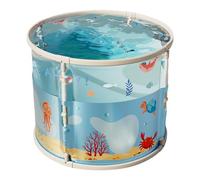 Baignoire pliable portable | 27,56 pouces de thérapie à l'eau froide | Baignoire de sauna en PVC | Grand récipient de trempage extérieur pour adultes et pour voyager au bord de la piscine