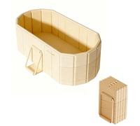 Baignoire Pliable Portable Sans Montage PVC Renforcé et Cadre Acier pour Bain Chaud ou Froid Usage Intérieur et Extérieur, Salle de Bain, Dortoir, Camping(150x55x50 cm)