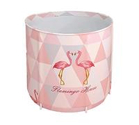 Baignoire pliable portative pour adulte de trempage Baignoire écologique autoportante pour tout le corps matelassée épaisse de la famille épaisse Baignoire SPA, Baignoire de camping(Flamingo)