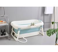 Baignoire pliable pour adultes, idéale pour les petites salles de bains (bleu, sans couvercle - 117 cm)