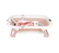 Baignoire pliable pour bébé, avec tapis de bain et thermomètre intégré, compacte et portable, ergonomique et peu encombrante,sécurité et confort,spécialement conçue pour les nouveau-nés (rose)