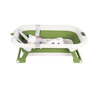 Baignoire pliable pour bébé, avec tapis de bain et thermomètre intégré, compacte et portable, ergonomique et peu encombrante,sécurité et confort,spécialement conçue pour les nouveau-nés (vert)