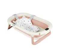 Baignoire Pliable pour Bébé, Siège de Bain avec Coussin Étoilé, Support Intégré, Détecteur de Température (rose)