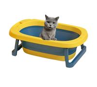 Baignoire pliable pour petits chiens et chats - Bassine pliable avec trou de drainage pour un toilettage pratique des animaux de compagnie