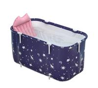 Baignoire pliante, baignoire portable, 120 x 55 x 50 cm, seau de douche rectangulaire, gain de place et grande capacité, idéal pour les voyages, la maison, la plage, couleur bleue