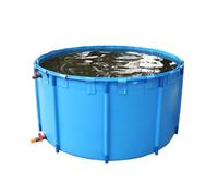 Baignoire portable en PVC pour animaux domestiques - Pliable - En plastique dur - Facile à assembler - Grand cadre rond en métal au-dessus du sol - Pour animaux de compagnie - 13602L/3593GAL-3,8 x 1,2