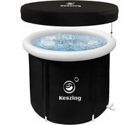 Baignoire portable gonflable pour bain de glace avec couvercle 80x80 cm