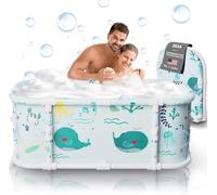 Baignoire Portable Pliable de 120 cm Sans Installation - 7 Couches avec Support en Métal (Merveilleux Océan MP1)