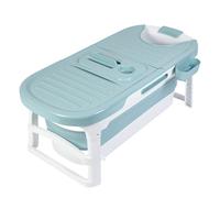 Baignoire Portable Pliable pour Adulte et Enfant - Grande Baignoire Épaisse sur Pied avec Couvercle - Sauna Spa Chaud d'Eau Chaude (Bleu)