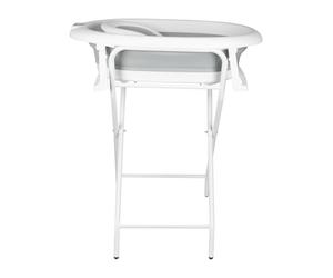 Baignoire pour Bébé en Plastique avec Pieds Support, Lot Complet Sécurisé Antidérapant, Confortable pour Nouveau-Né et Enfant (Gris)