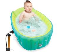 Baignoire pour bébé, gonflable, avec pompe à air intégrée, portable, pliable, pour enfants, 80 x 52 x 28 cm, mini bac de douche pour bébé, recommandé à partir de 5 mois pour l'extérieur