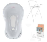 Baignoire pour Bébé - HYLAT - Certifié TÜV, sans BPA - Ensemble de 3 pièces - Friends: Gris - Collection Prime - Fabriqué dans l'UE