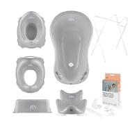 Baignoire pour Bébé - HYLAT - Certifié TÜV, sans BPA - Ensemble de 7 pièces - Yeti:Gris - Collection Lite - Fabriqué dans l'UE