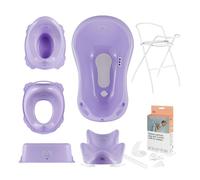 Baignoire pour Bébé - HYLAT - Certifié TÜV, sans BPA - Ensemble de 7 pièces - Yeti: Lilas - Collection Prime - Fabriqué dans l'UE
