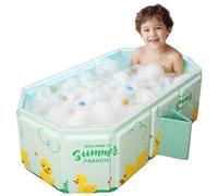 Baignoire pour bébé pliable 30, 7x17, 7x11, 8 pouces baignoire bébé pliable avec une double édition et supporter les pieds portable en plastique pour les enfants de 0 à 8 ans