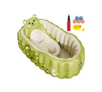 Baignoire pour bébé pliable, baignoire gonflable, bassin de douche de voyage portable, 35,43x22.83x13.39 pouces, non glissante avec pompe à air et jouet, conception étanche à coussin pour 6-36 m