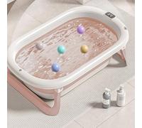 Baignoire pour Enfants en PP+PTE Antidérapante Baignoire Pliable pour BébéGain de Place Baignoire pour Les Nouveau-nés A-43 * 71 * 18,5 cm (rose)